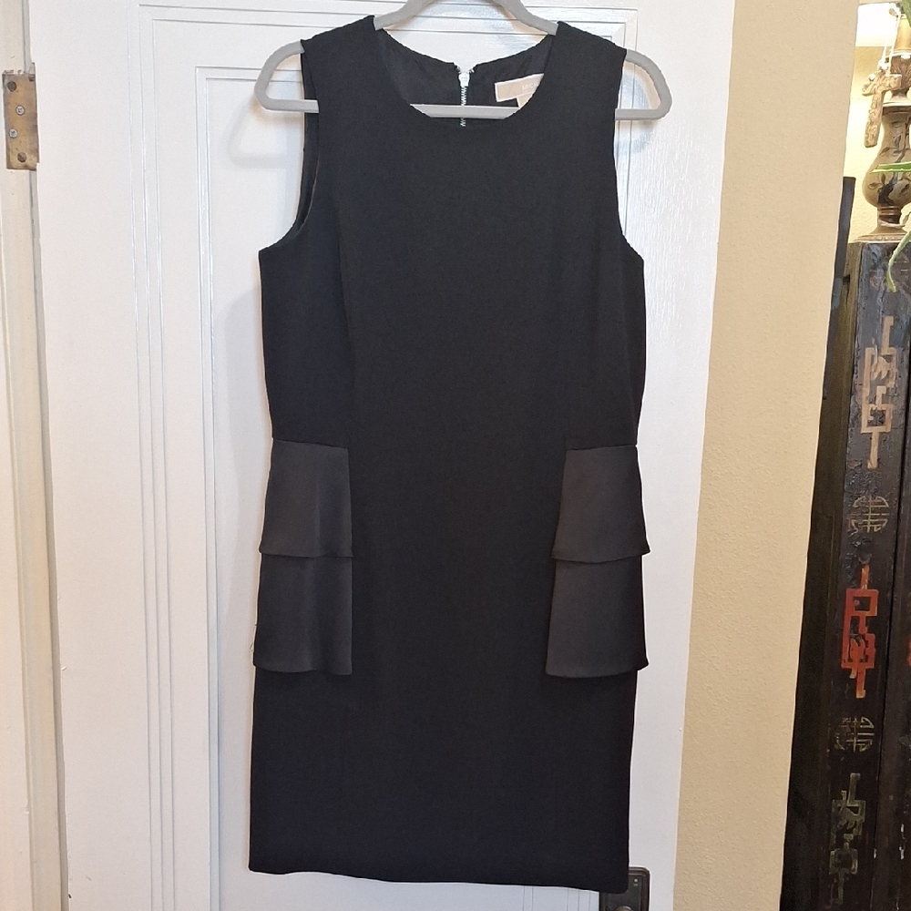 Michael Kors Black Mini Dress with Ruffle Accents